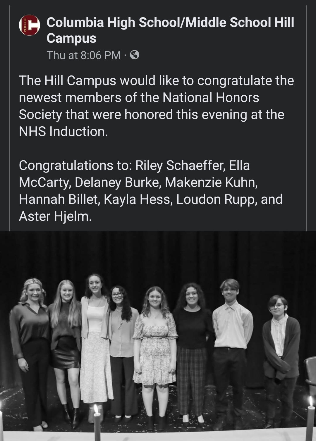 New members inducted into National Honor Society – Columbia Spy